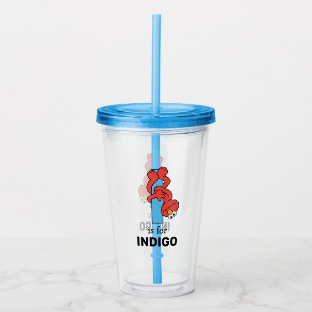 Vaso Acrílico Elmo Alphabet | I Azul (Anverso)