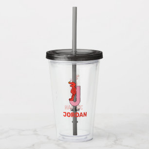 Vaso Acrílico Elmo Alphabet J Rosa