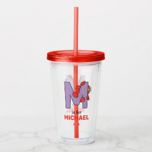 Vaso Acrílico Elmo Alphabet M Púrpura
