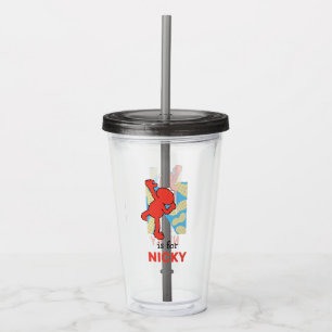 Vaso Acrílico Elmo Alphabet   N Nueces