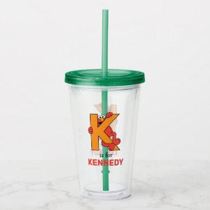 Vaso Acrílico Elmo Alphabet   Naranja K