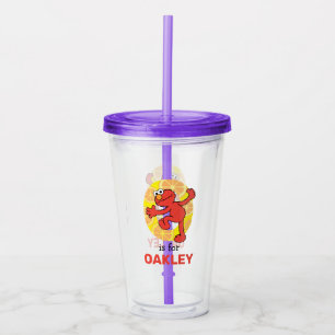 Vaso Acrílico Elmo Alphabet   Naranja O