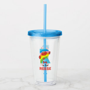 Vaso Acrílico Elmo Alphabet R Arcoiris