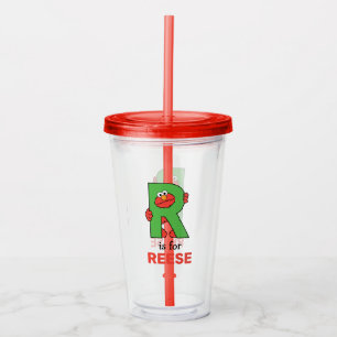 Vaso Acrílico Elmo Alphabet R Green