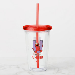 Vaso Acrílico Elmo Alphabet U Púrpura