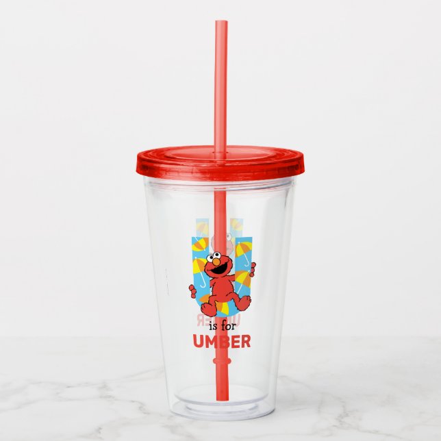 Vaso Acrílico Elmo Alphabet | U Umbrella (Anverso)