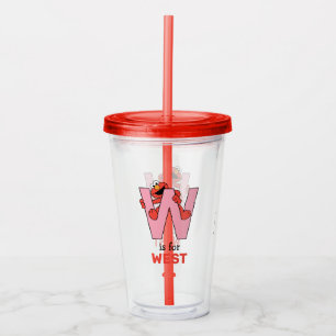 Vaso Acrílico Elmo Alphabet   W Rosa