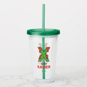 Vaso Acrílico Elmo Alphabet   X Verde