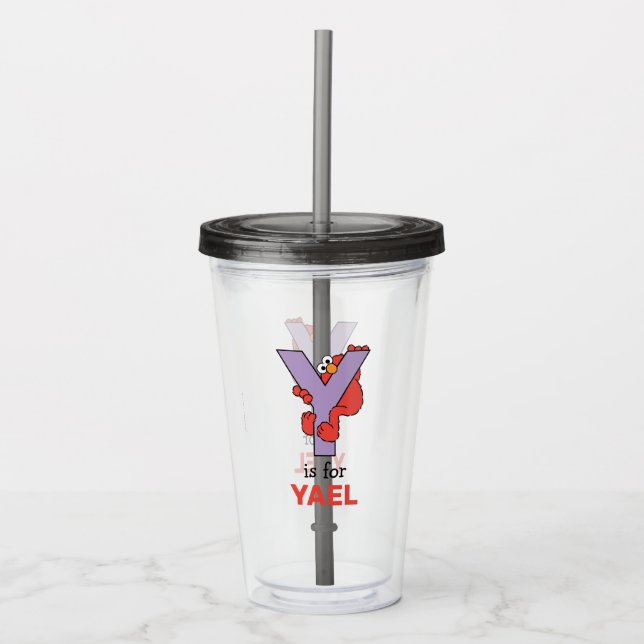 Vaso Acrílico Elmo Alphabet | Y Púrpura (Anverso)