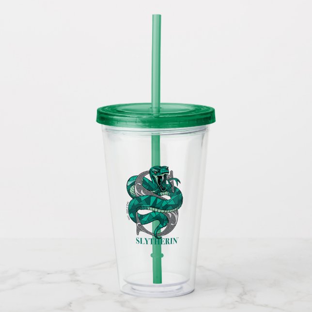 Vaso Acrílico Emblema cruzado SLYTHERIN™ (Anverso)