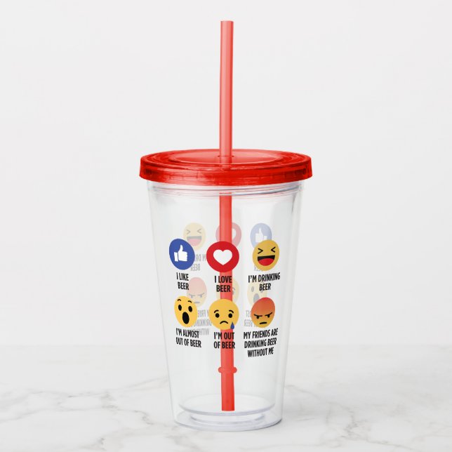Vaso Acrílico Emojis de cerveza (Anverso)