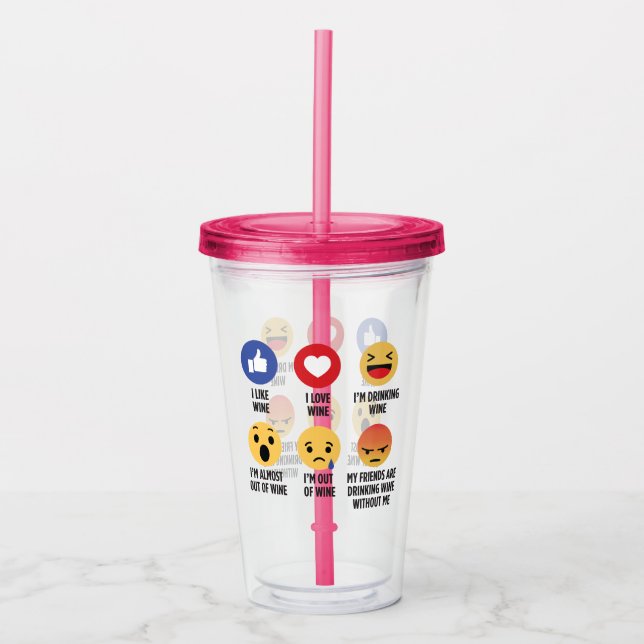 Vaso Acrílico Emojis vitivinícolas (Anverso)