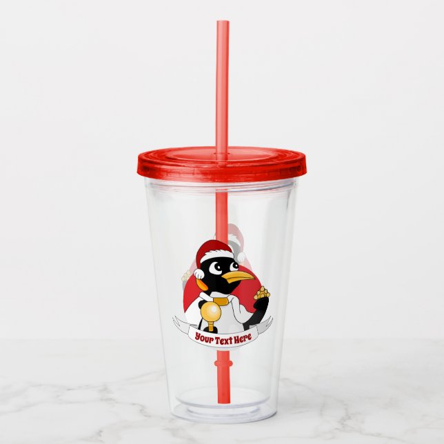 Vaso Acrílico Emperador Navidades de pingüino personalizado Tumb (Anverso)