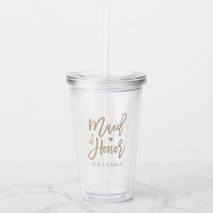 Vaso Acrílico Empleada de honor en escritura beige