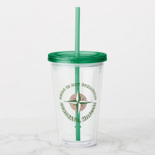 Vaso Acrílico En nuevas direcciones, la brújula de senderismo