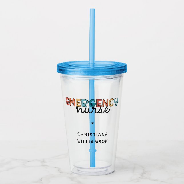 Vaso Acrílico Enfermera de emergencia personalizado Enfermero de (Anverso)