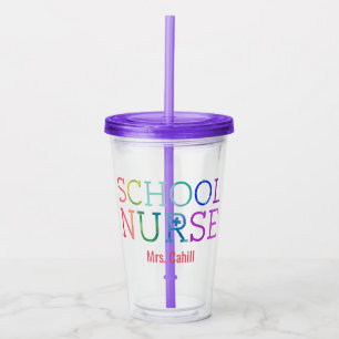 Vaso Acrílico Enfermera de la escuela de la acuarela del arco