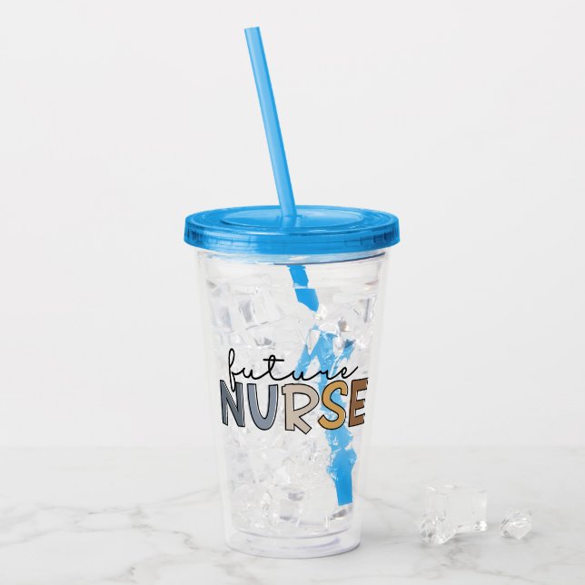 Vaso Acrílico Enfermero futuro personalizado | Regalos de estudi (Anverso (hielo))