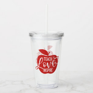 Vaso Acrílico Enseñe al amor inspiran