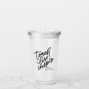 Vaso Acrílico Enseñe al amor inspiran nombre de encargo