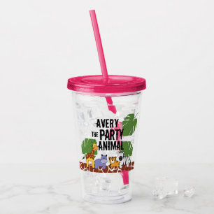Vaso Acrílico Entrega personalizada de Safari animal Fiesta