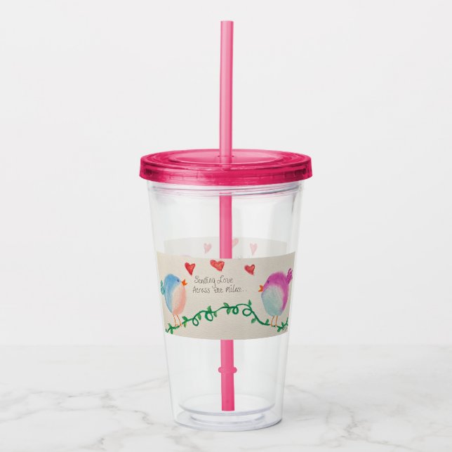Vaso Acrílico Enviar amor a través de las millas (Anverso)