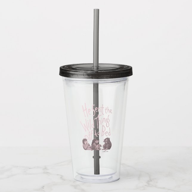 Vaso Acrílico Envió las cosas salvajes a la cama - Rosa (Anverso)