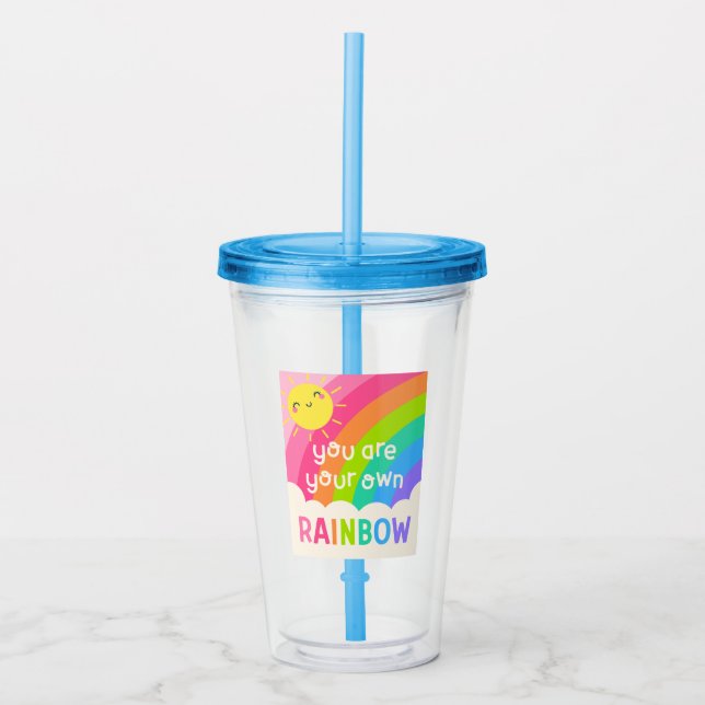 Vaso Acrílico Eres Tu Propio Arcoiris (Anverso)