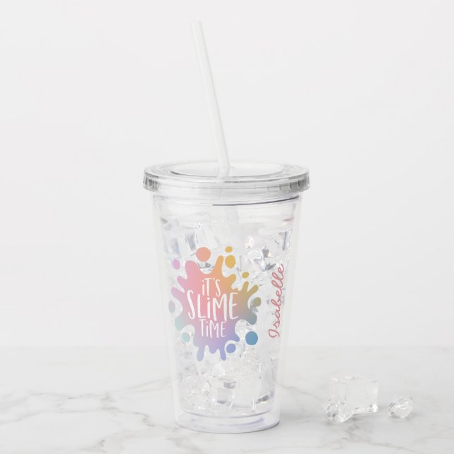 Vaso Acrílico Es fiesta delgado de arcoiris de tiempo delgado (Anverso (hielo))