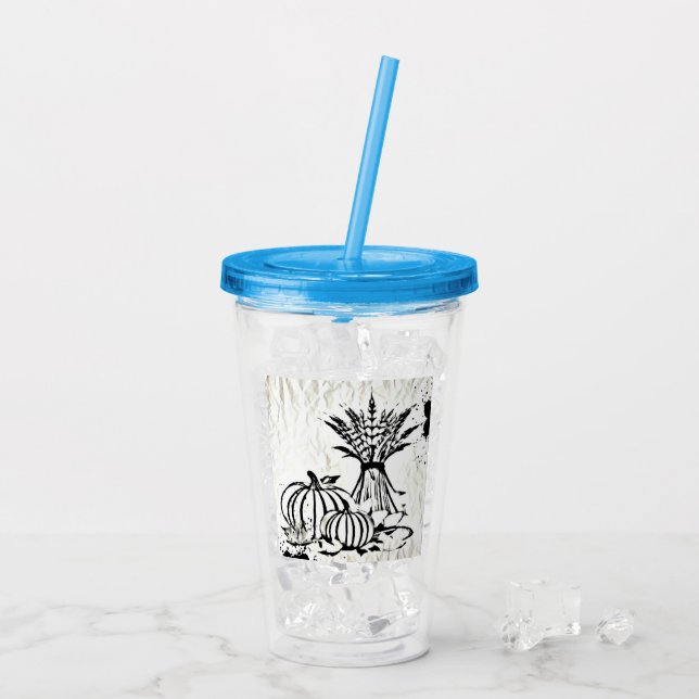 Vaso Acrílico Esbozo de otoño (Reverso (hielo))