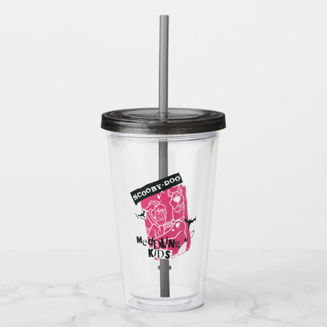 Vaso Acrílico Esbozo de Punk para niños con mezcolanza y escopet (Anverso)