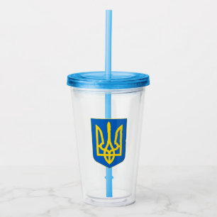 Vaso Acrílico Escudo de armas de Ucrania