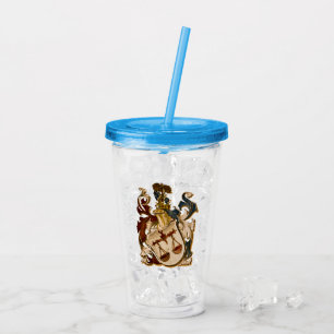 Vaso Acrílico Escudo de armas marrón y lira de oro de Alemania