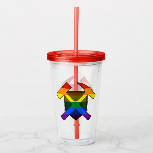 Vaso Acrílico Escudo de martillo de rock para geólogo - Bandera