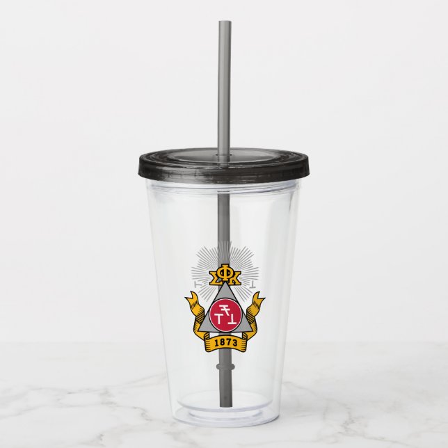Vaso Acrílico Escudo de Phi Sigma Kappa (Anverso)