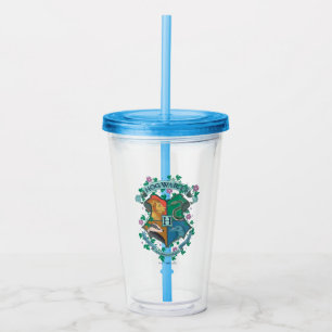 Vaso Acrílico ESCUDO floral HOGWARTS™