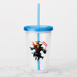 Vaso Acrílico Espantapájaros de Halloween