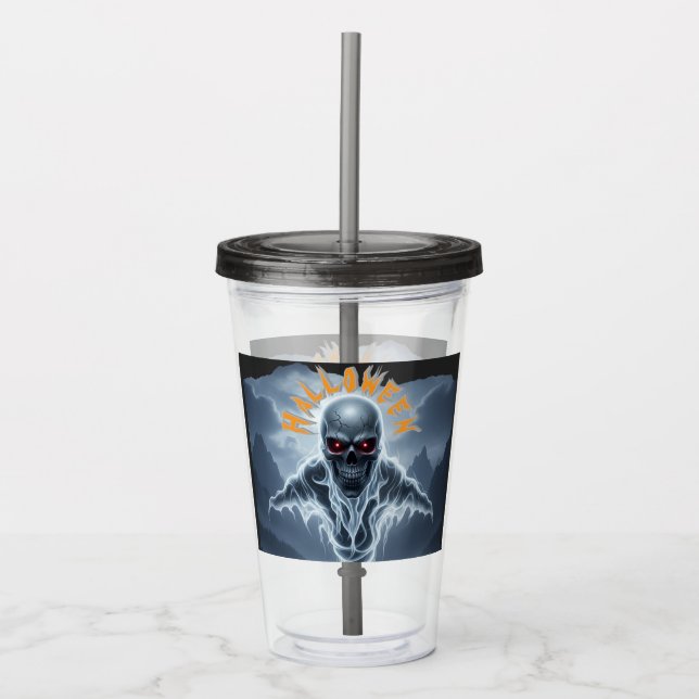 Vaso Acrílico Espectacular Halloween Espíritu de esqueleto gótic (Anverso)