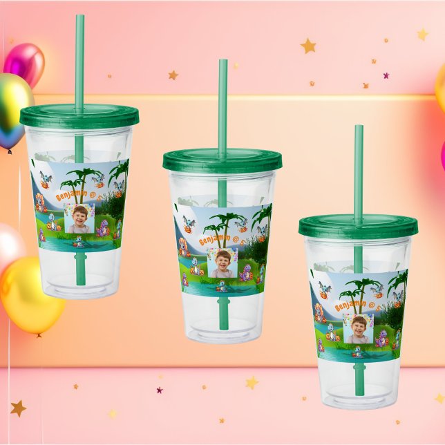 Vaso Acrílico Espeluznante bebé Dino Cumpleaños Party Favor (Subido por el creador)