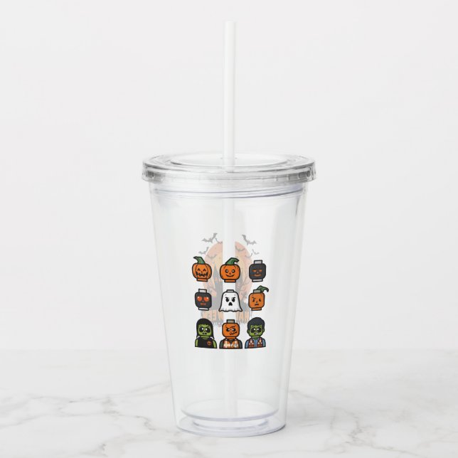 Vaso Acrílico Espeluznante diseño de Tumbler acrílico de Hallowe (Anverso)