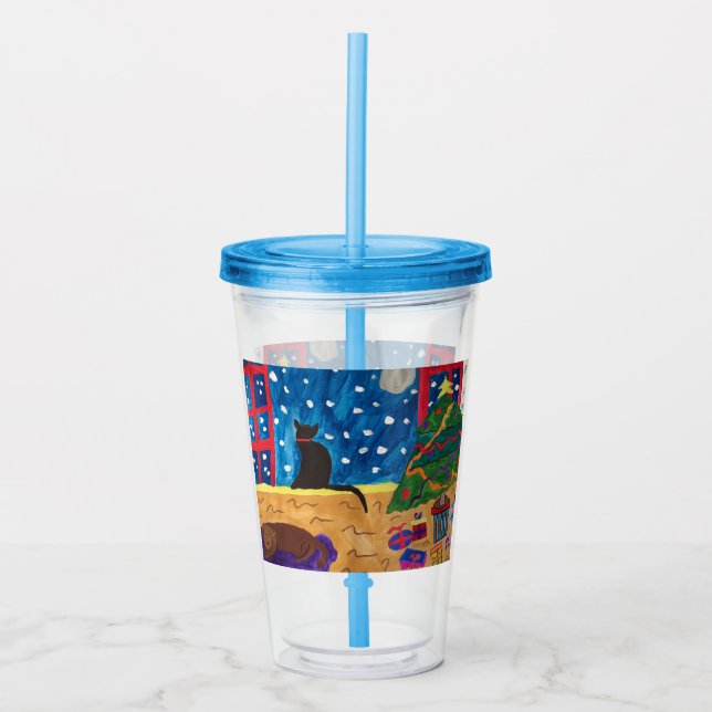 Vaso Acrílico Esperando Navidades (Anverso)