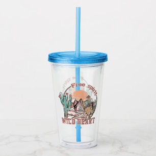 Vaso Acrílico Espíritu libre, corazón salvaje