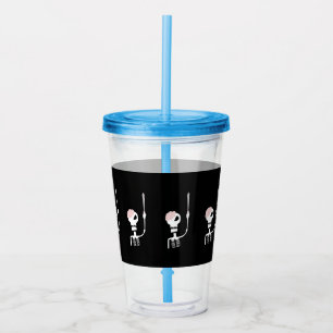 Vaso Acrílico Esqueleto de Halloween con espada