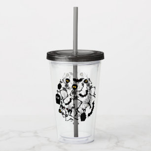 Vaso Acrílico Esqueletos de Halloween Danza macabra