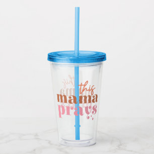Vaso Acrílico Esta mamá reza - Diseño rústico de Boho