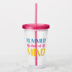 Vaso Acrílico Estado De Mente De Verano