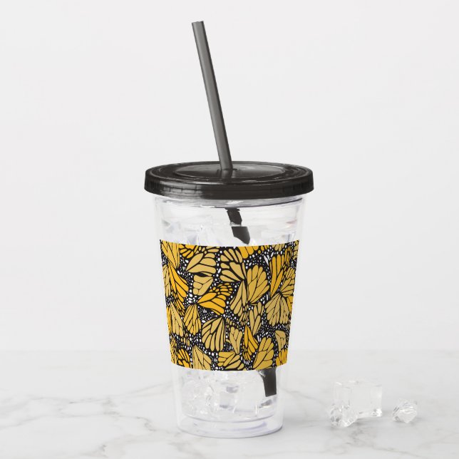 Vaso acrílico estampado mariposa monarca (Anverso (hielo))