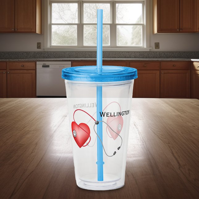 Vaso Acrílico Estetioscopio Y Personalización Cardíaca (Subido por el creador)