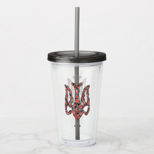 Vaso Acrílico Estilizado trident tryzub, emblema nacional de Ucr