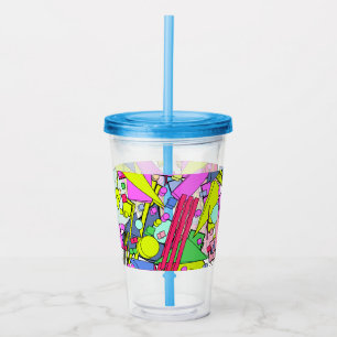 Vaso Acrílico Estilo retro vintage de los años 80 y 90